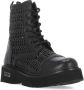 Cult Zwarte Leren Laarzen met Geweven Legging Black Dames - Thumbnail 10