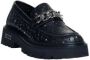 Cult Zwarte Leren Platte Schoenen Lente Zomer Black Dames - Thumbnail 6