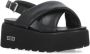 Cult Zwarte Leren Sandalen met Metalen Logo Black Dames - Thumbnail 12