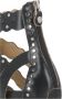 Cult Zwarte leren sandalen met ritssluiting - Thumbnail 2