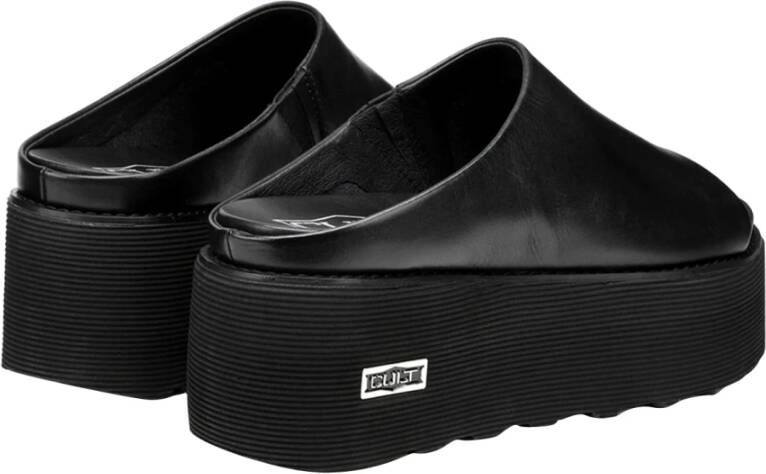 Cult Zwarte Slide Sandalen met 6 cm Band Black Dames