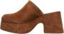 Curiosite Bruine Suède Blokhak Pumps Brown Dames - Thumbnail 3