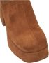 Curiosite Bruine Suède Blokhak Pumps Brown Dames - Thumbnail 4