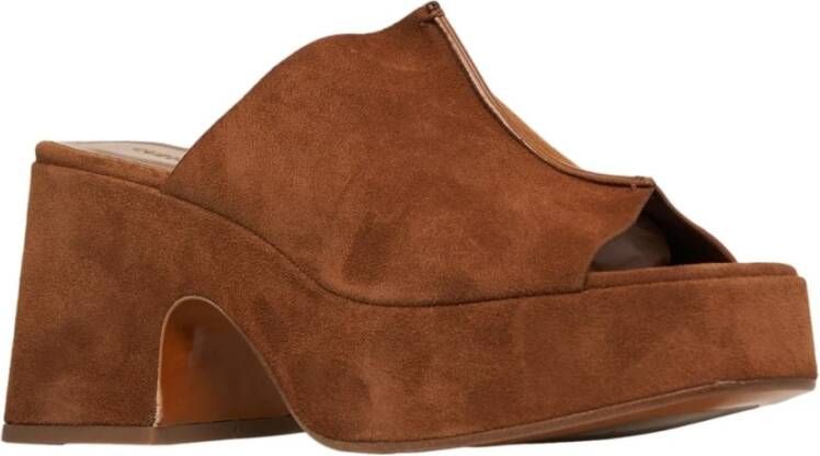 Curiosite Bruine Suède Pumps Elegant Stijlvol Ontwerp Brown Dames
