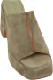 Curiosite Groene Suède Klompen Elegante Platform Pumps Green Dames - Thumbnail 4