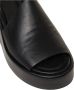 Curiosite Zwarte Leren Plateau Sandalen - Thumbnail 2
