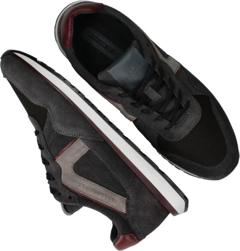 Cycleur de Luxe Sportieve Suède Sneaker met Bordeaux Accenten Multicolor Heren