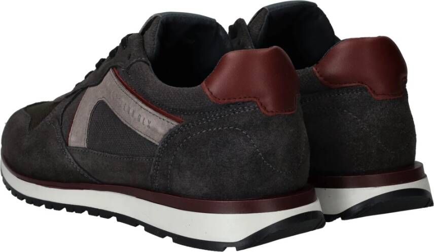 Cycleur de Luxe Sportieve Suède Sneaker met Bordeaux Accenten Multicolor Heren