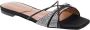 D'Accori Zwarte Satijnen Strass Sandalen Laag Ontwerp Black Dames - Thumbnail 2