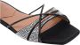 D'Accori Zwarte Satijnen Strass Sandalen Laag Ontwerp Black Dames - Thumbnail 4