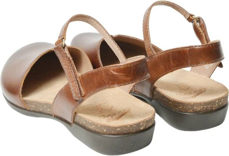 Dansko Bruin leren slingback sandalen