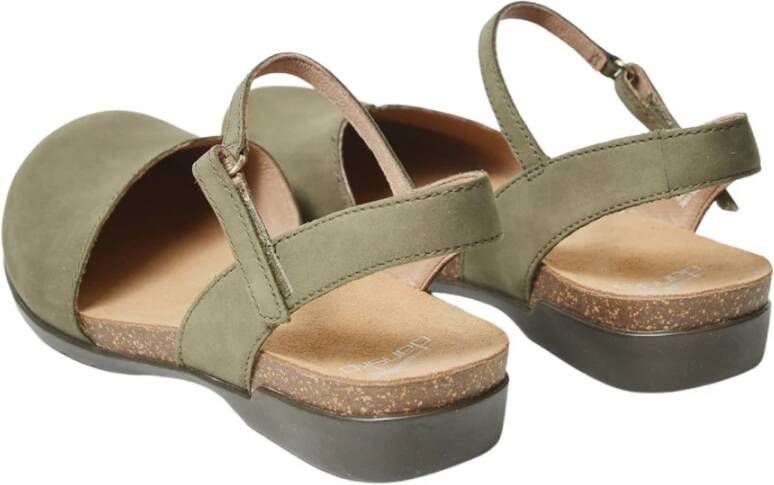 Dansko Militair Groene Nubuck Slingback Sandalen