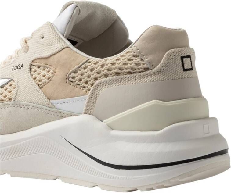 D.a.t.e. Beige Geperforeerde Stoffen Sneakers