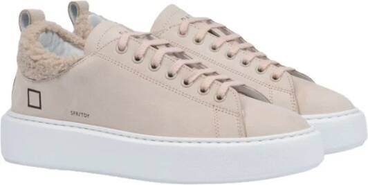 D.a.t.e. Beige Sfera Sneakers met Bontafwerking Beige Dames