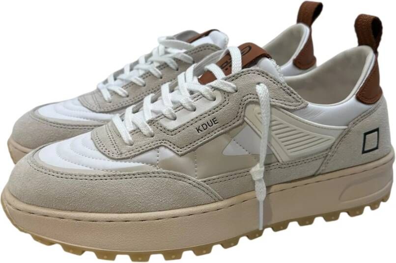 D.a.t.e. Beige Suède en Wit Nylon Sneakers White Heren