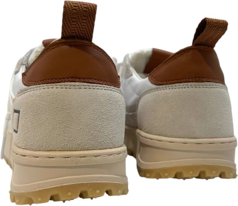 D.a.t.e. Beige Suède en Wit Nylon Sneakers White Heren
