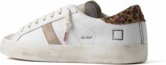 D.a.t.e. Beige Suède Sneakers met Dierenprint