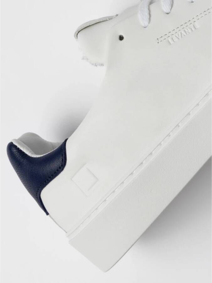 D.a.t.e. Blauw-witte kalfsleren sneakers