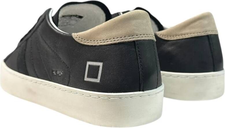 D.a.t.e. Blauwe Leren Sneakers met Witte Hiel Black Heren