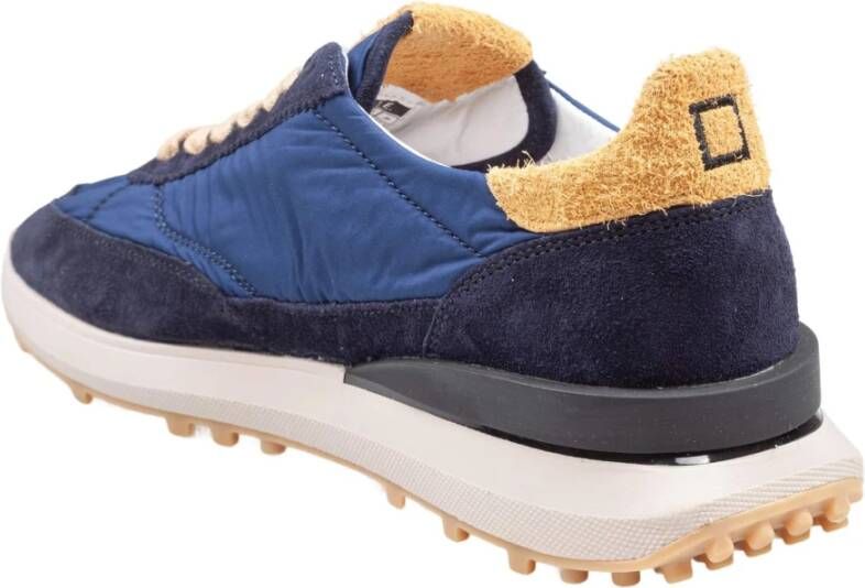 D.a.t.e. Blauwe Suède en Nylon Hardloopschoenen