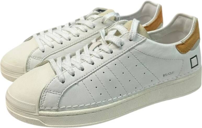 D.a.t.e. Blauwe suède sneaker met oranje detail White Heren