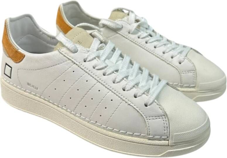 D.a.t.e. Blauwe suède sneaker met oranje detail White Heren