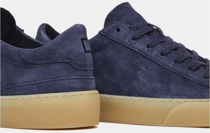 D.a.t.e. Blauwe Suède Sonica Lage Sneakers Blauw Heren