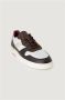 D.a.t.e. Elegante witte leren sneakers met bruin suède en rode leren details White Heren - Thumbnail 6