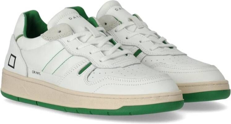 D.a.t.e. Court 2.0 Nylon Wit Groene Sneaker White Heren