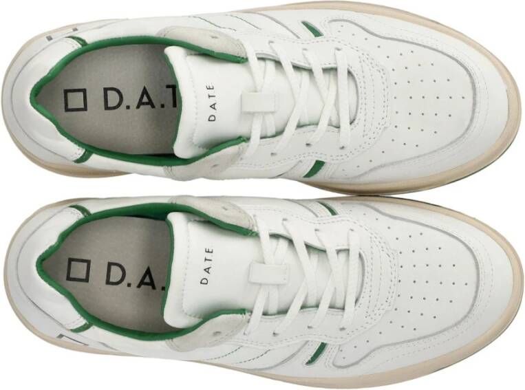 D.a.t.e. Court 2.0 Nylon Wit Groene Sneaker White Heren