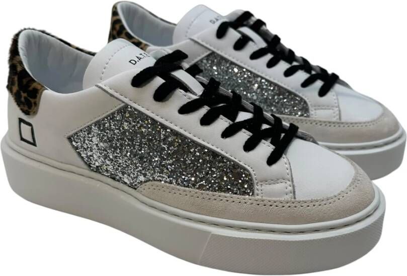 D.a.t.e. Dierenprint Leren Sneakers White Dames