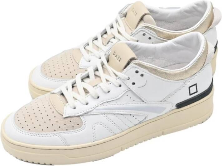 D.a.t.e. Glanzend Wit Beige Sneakers