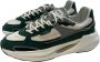 D.a.t.e. Groene suède lage sneakers met wit nylon Multicolor Heren - Thumbnail 3