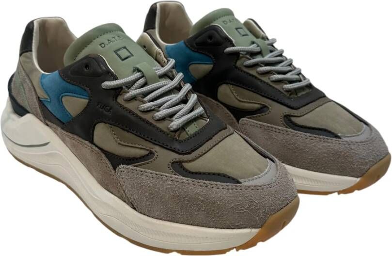 D.a.t.e. Groene Suède Leren Sneakers Multicolor Heren