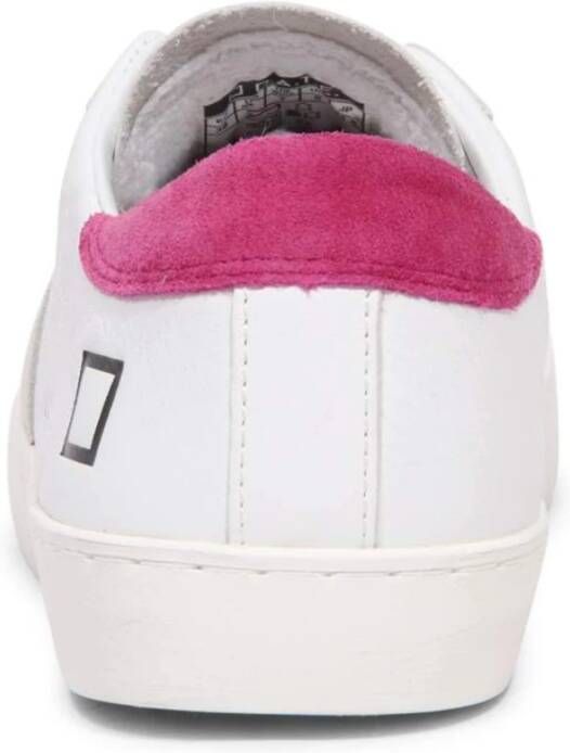 D.a.t.e. Hill Low Calf White-Fuxia Sneakers