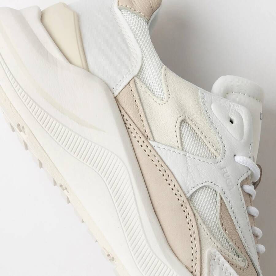 D.a.t.e. Ivoor hardloopschoenen met beige leer