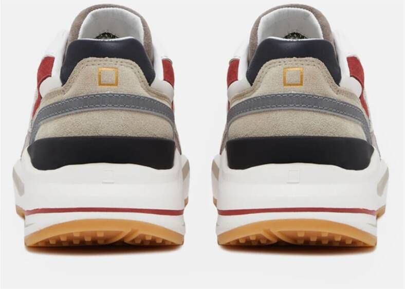 D.a.t.e. Ivoor Sneakers met Beige en Burgundy Details Multicolor Dames