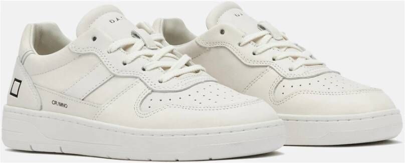 D.a.t.e. Ivory Leren Lage Sneakers Beige Dames