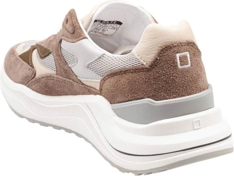 D.a.t.e. Mesh en Suède Hardloopsneakers Zand