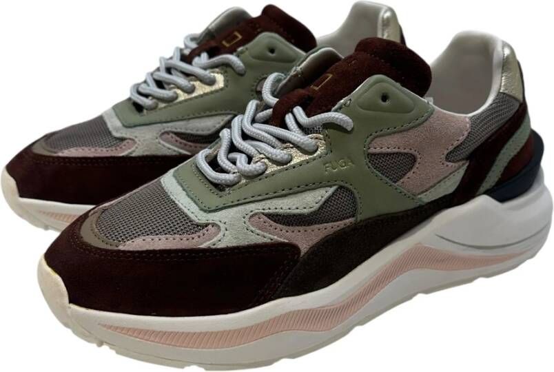 D.a.t.e. Mint en roze suède sneaker Multicolor Dames