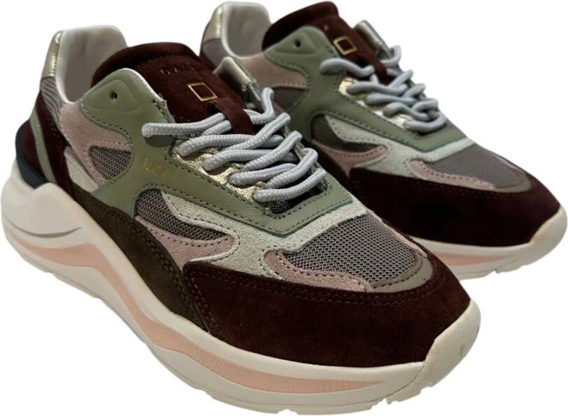 D.a.t.e. Mint en roze suède sneaker Multicolor Dames