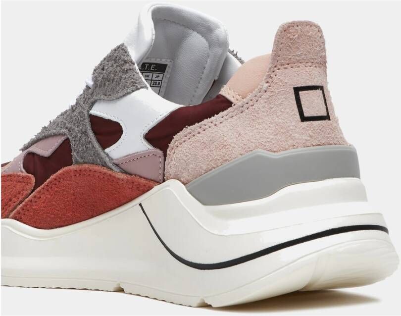 D.a.t.e. Multikleur Sneakers met Roze Grijs en Zalm Details Meerkleurig Dames