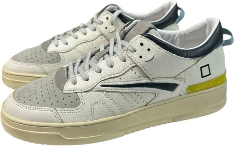 D.a.t.e. Rode leren sneaker met geperforeerde neus White Heren