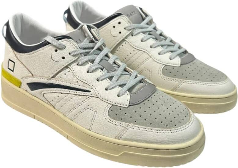 D.a.t.e. Rode leren sneaker met geperforeerde neus White Heren