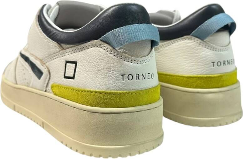 D.a.t.e. Rode leren sneaker met geperforeerde neus White Heren