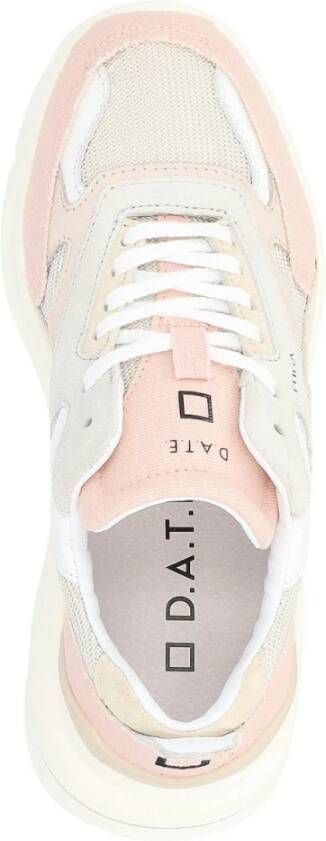 D.a.t.e. Roze en beige canvas sneaker Multicolor Dames