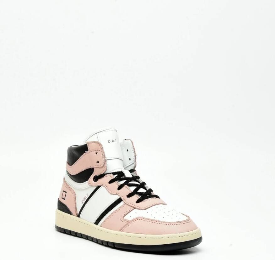 D.a.t.e. Roze Wit Zwart Leren Sneakers Multicolor Dames
