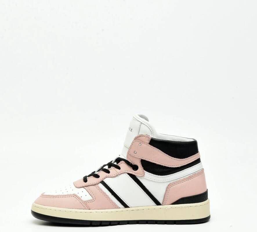 D.a.t.e. Roze Wit Zwart Leren Sneakers Multicolor Dames