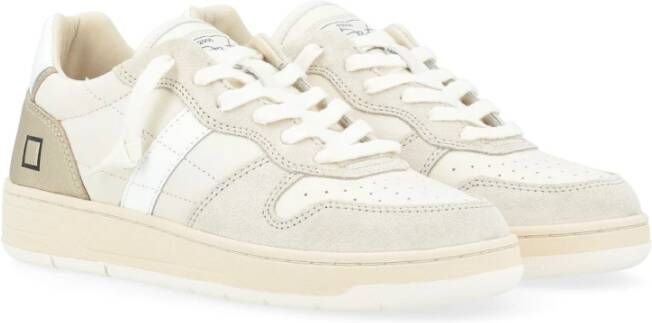 D.a.t.e. Shiny White Platinum Court Sneakers