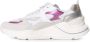 D.a.t.e. Witte Sneakers met Glanzend Fuchsia en Ivoor Leren Details White Dames - Thumbnail 10